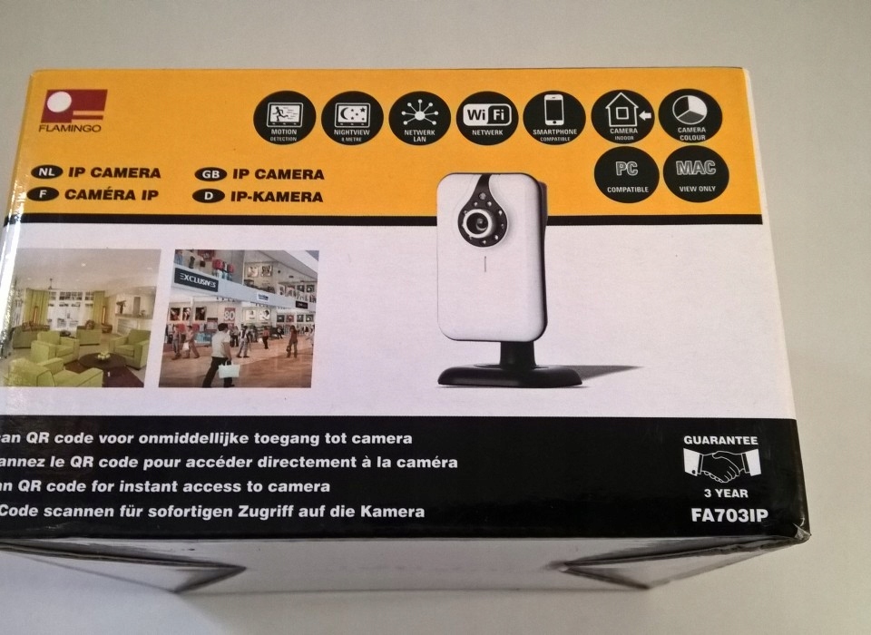 BEZPRZEWODOWA KAMERA WEWNĘTRZNA plug & play LAN/WIFI FA703 IP w nocy do 8m Kod producenta 4600175959