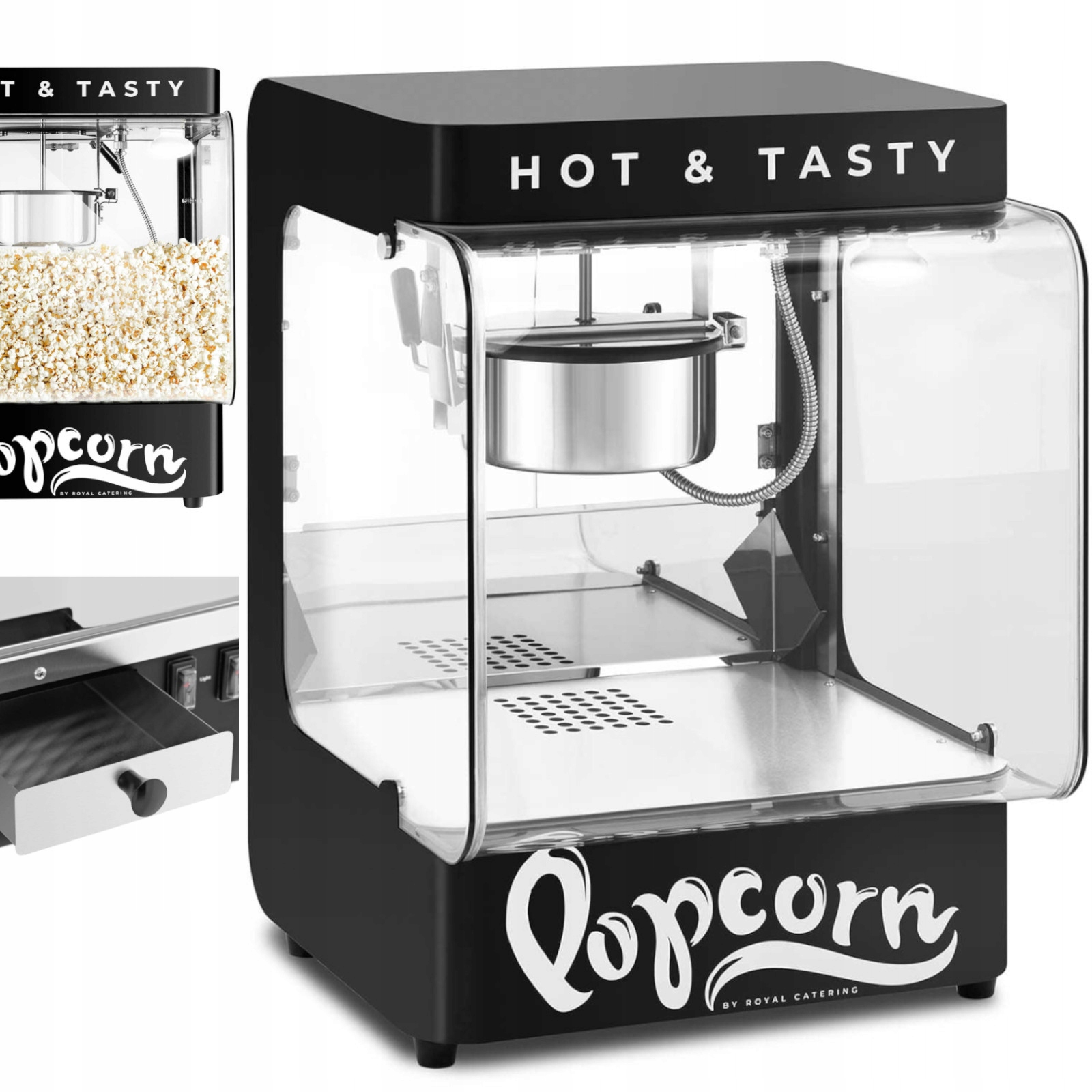 Stroj na pražení popcornu 4-5 kg/h 1.2 l černý