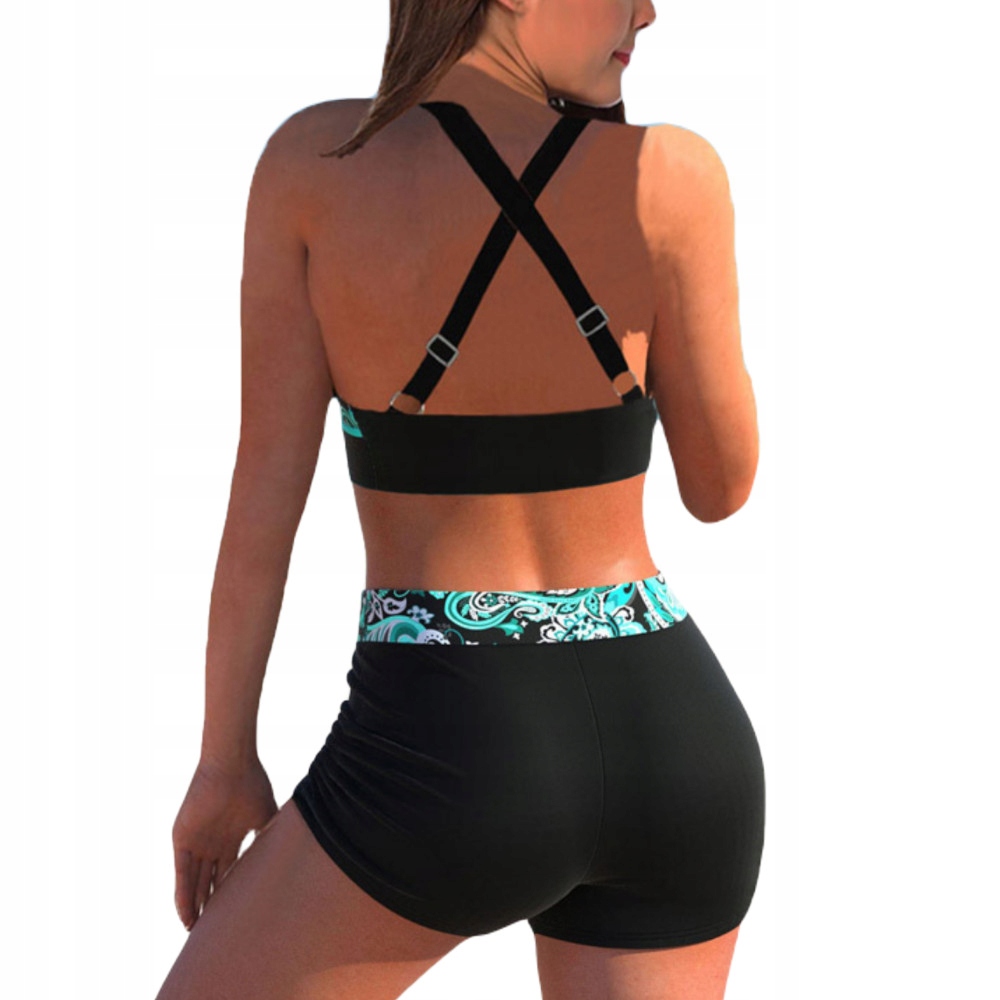 STRÓJ KĄPIELOWY DWUCZĘŚCIOWY SPODENKI WYSOKI STAN KOSTIUM PLUS SIZE 3XL Rodzaj komplet