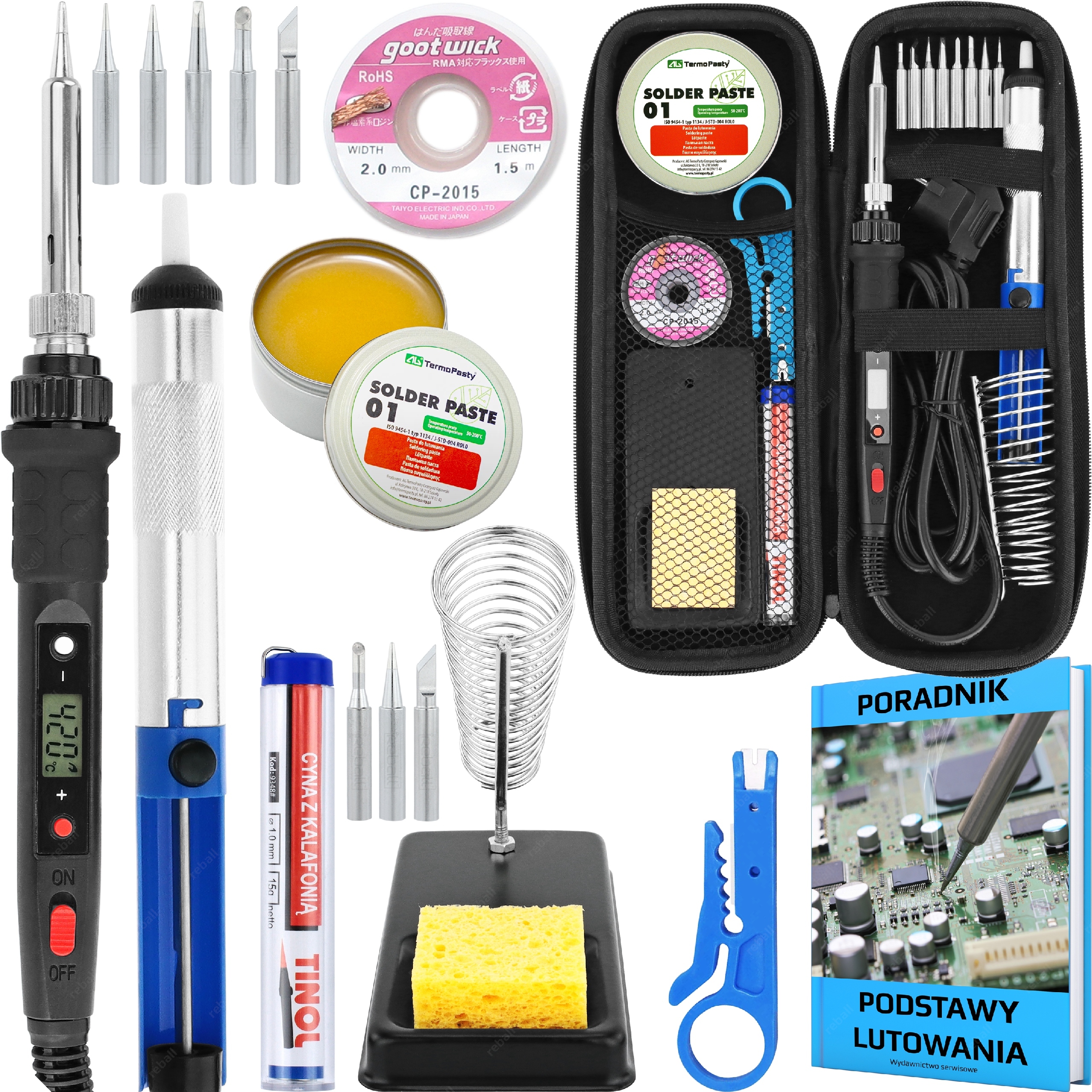 Přesná Baňková Páječka S801A 80W S Regulací Teploty Set 13v1