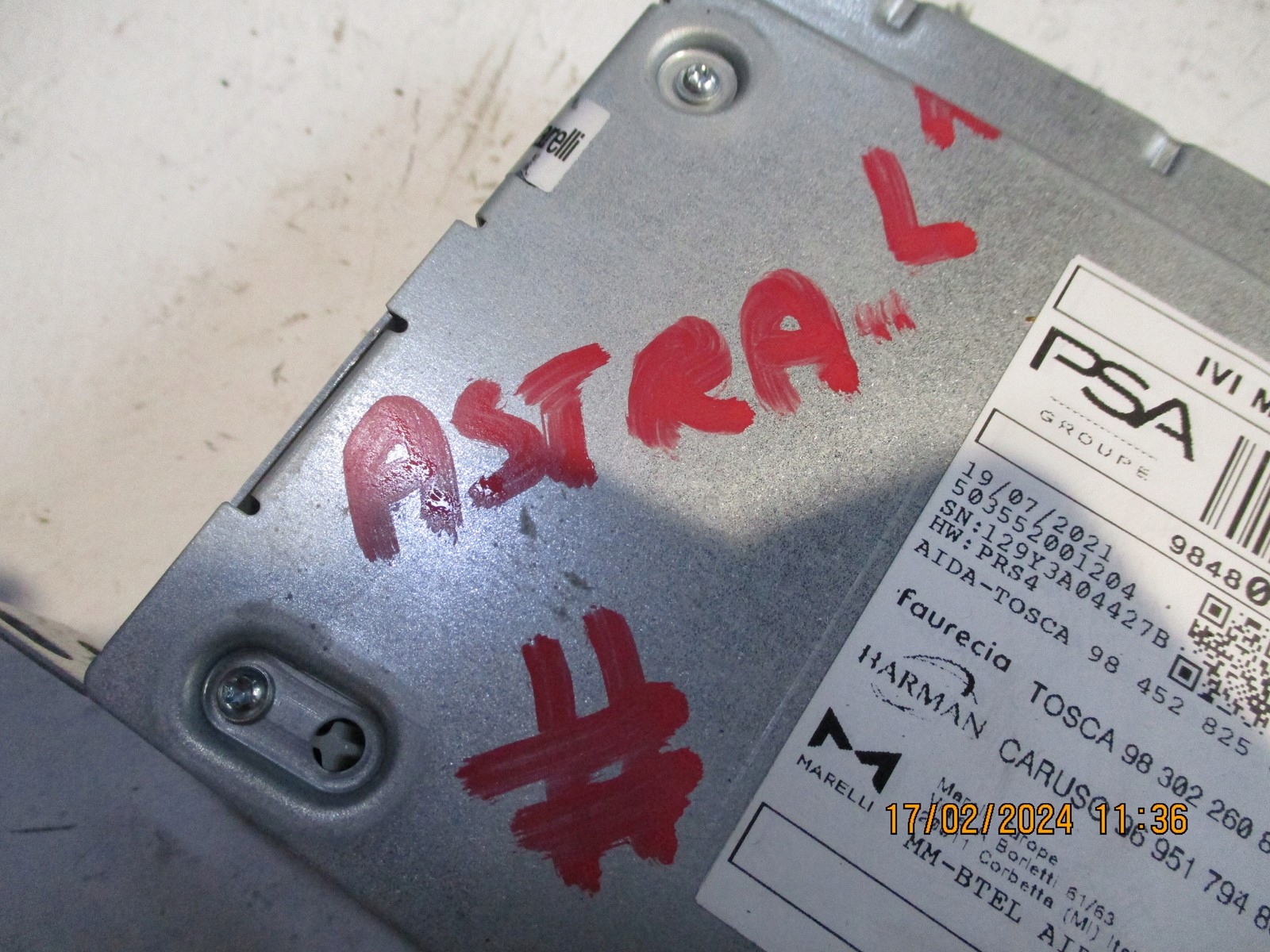 Module RADIA Navigation OPEL ASTRA L 9830226080