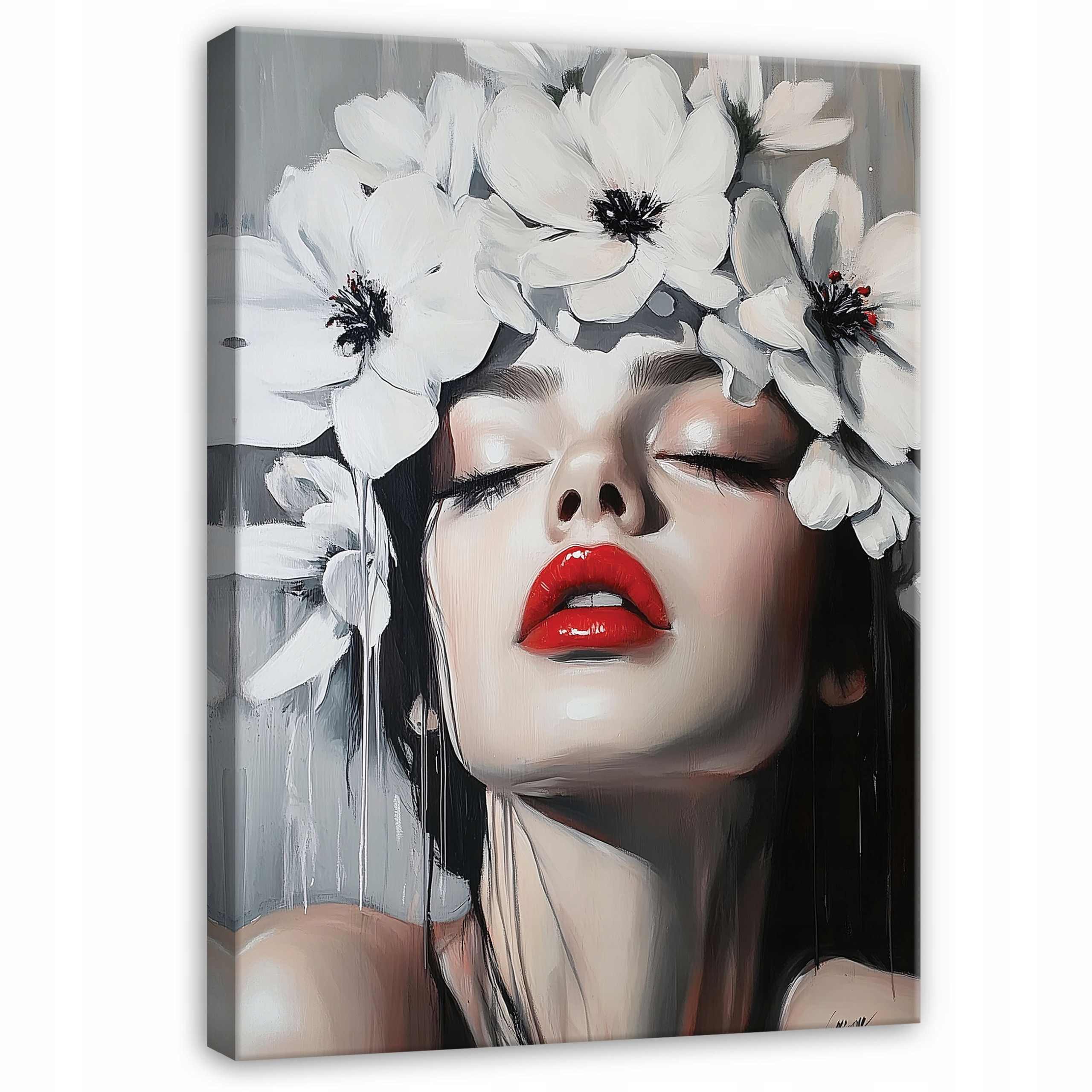 Obraz Žena Květiny Ústa Do Ložnice Obývacího Pokoje Kuchyně Na Plátně 120x80