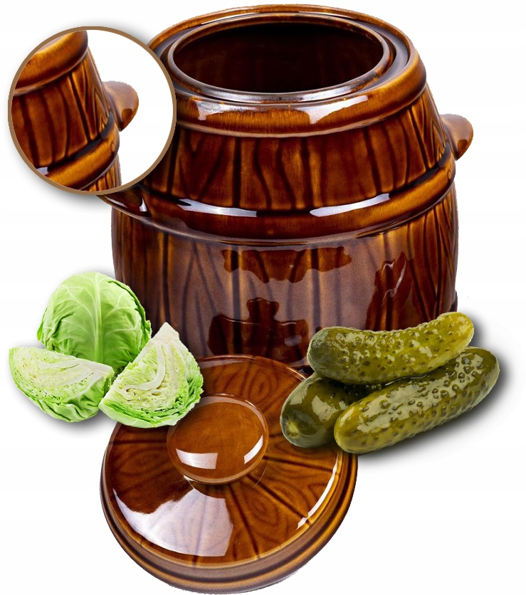 Hrnec Sud Kamenina Malý K Nakládání Okurek Zelí Keramika 5L