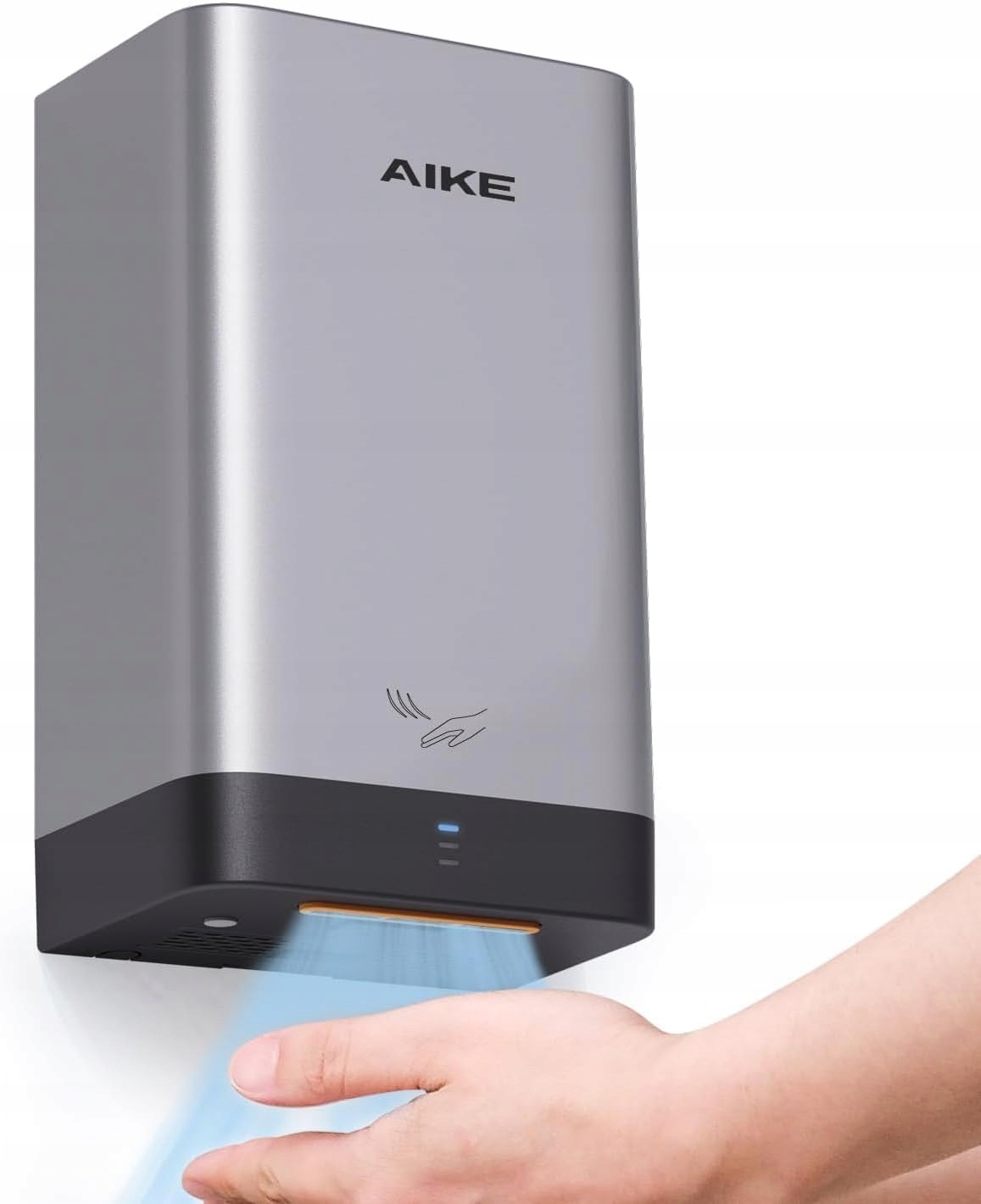 Kompaktná sušička rúk do kúpeľne 110V Abs, strieborný polykarbonát Aike