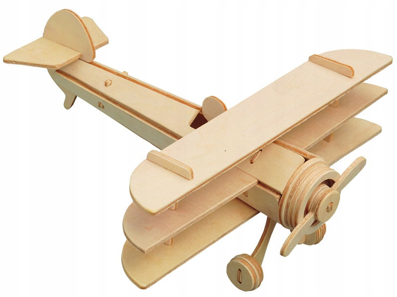 Samolot trójpłatowiec składanka drewniana P074