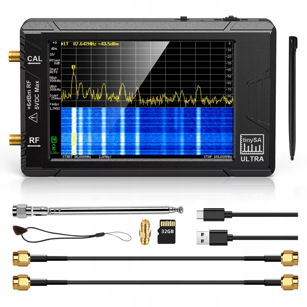 TinySA Ultra analizator widma 100kHz 7,3GHz ZS-407 Zeenko