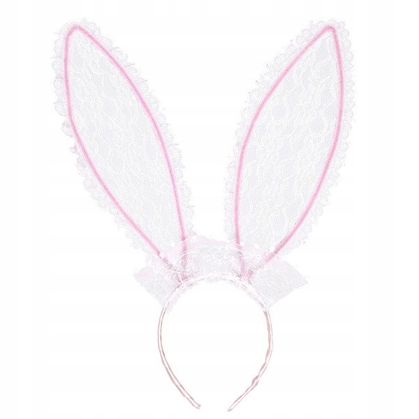 

Koronkowe Różowe Uszy Królika Opaska Bunny
