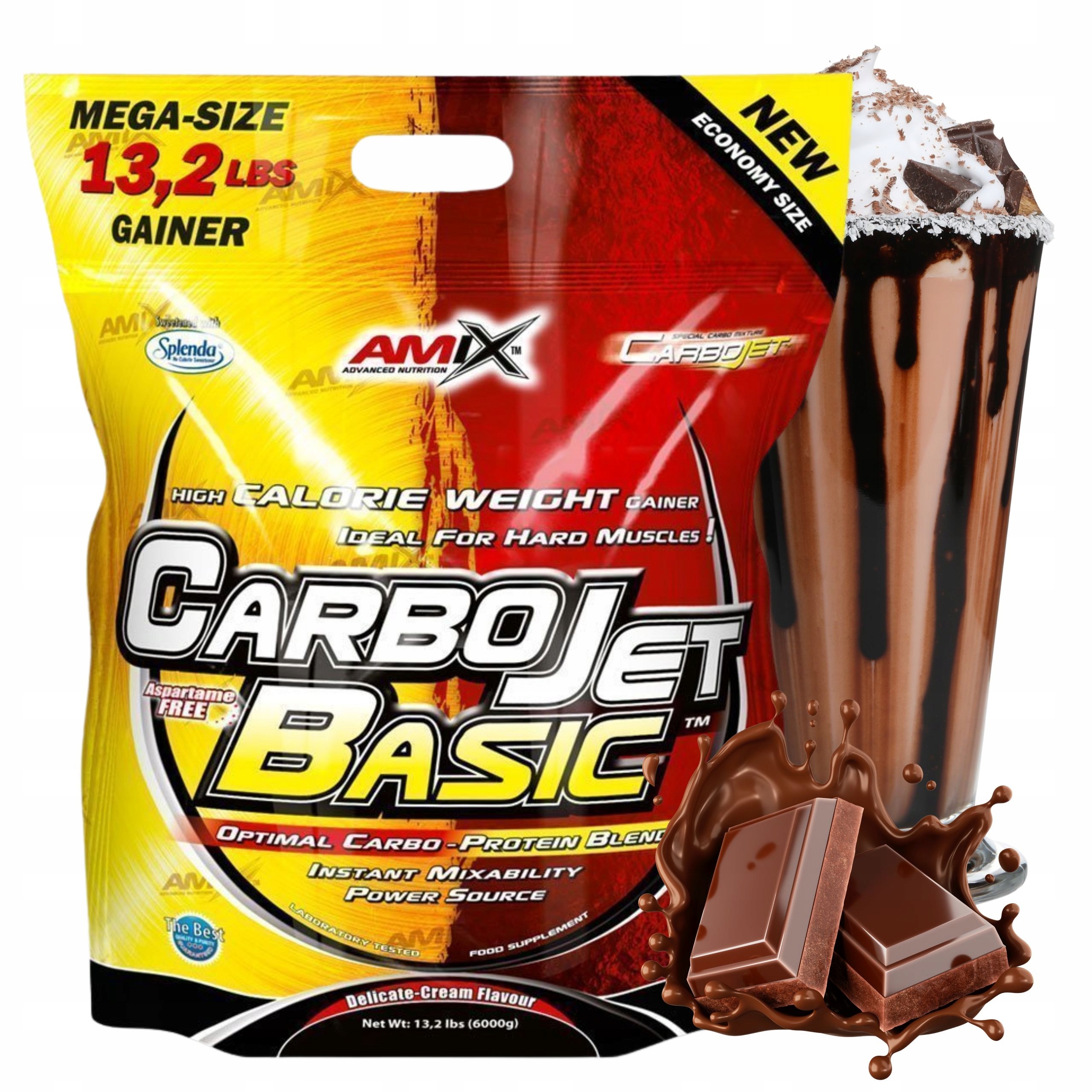 Mass Gainer Čokoládový prášek Síla Energie Sacharidy Syrovátkový Koncentrát