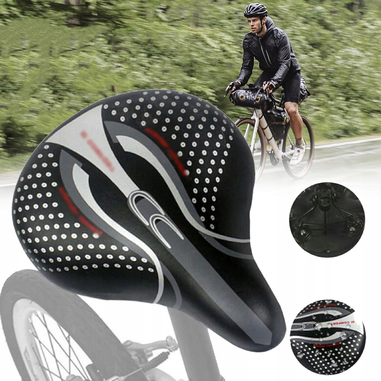 SIODEŁKO ROWEROWE, UNIWERSALNE, ERGONOMICZNA WODOSZCZELNE SIODEŁKO ROWEROWE