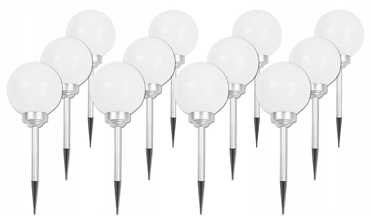 OGRODOWA LAMPA SOLARNA LED 15cm KULA BIAŁA MLECZNA OZDOBA DEKORACJA OGRODU