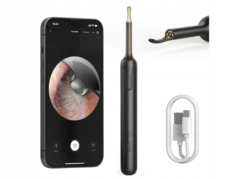 Otoskop z kamerą Bebird X0 Czarny