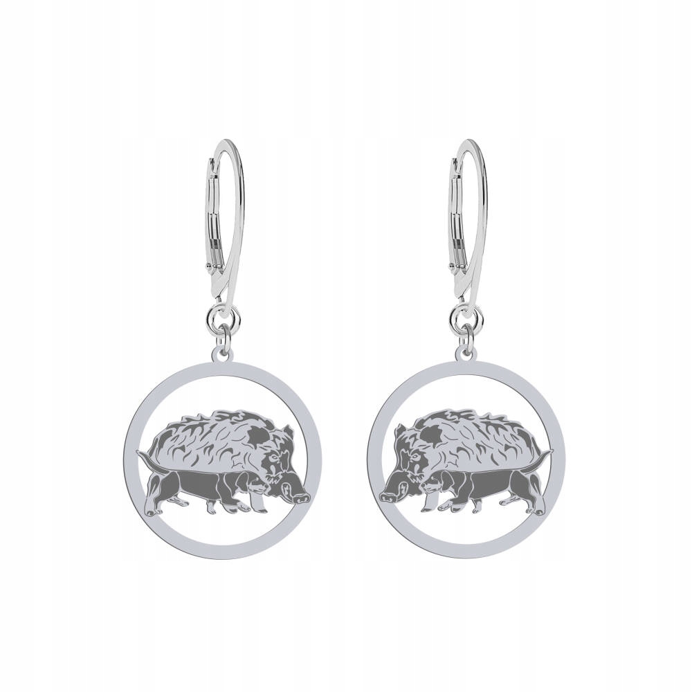 Stříbrné Náušnice s alpským honičským psem 925 Dárek Gravírování