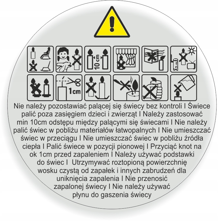 

Naklejki Przezroczyste ostrzegawcze do świec 37mm