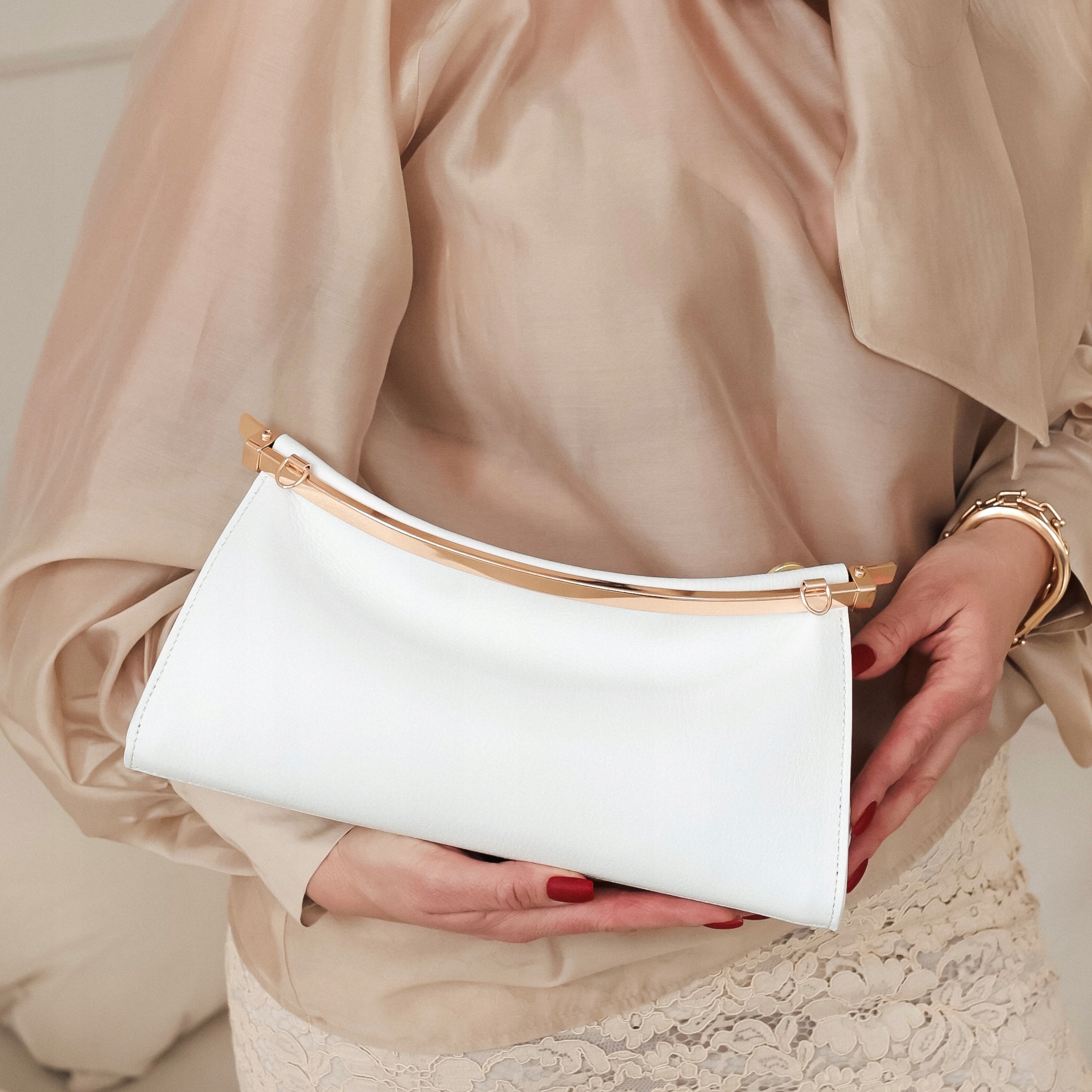 Dámská kabelka Přes Rameno Kožená Delina-M Mini Bílá