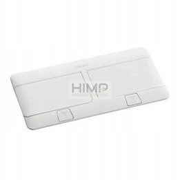 Podlahová zásuvka biela s doskou a 8 modulmi Legrand