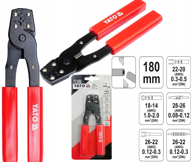 

Szczypce do zaciskania konektorów0.08-2 mm2YT-2255