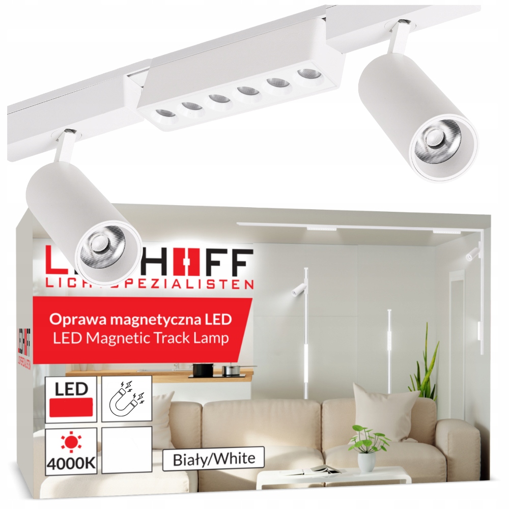 Magnetické kolejnicové osvětlení Kolejnice 1 m 3x reflektorová lampa Bílá