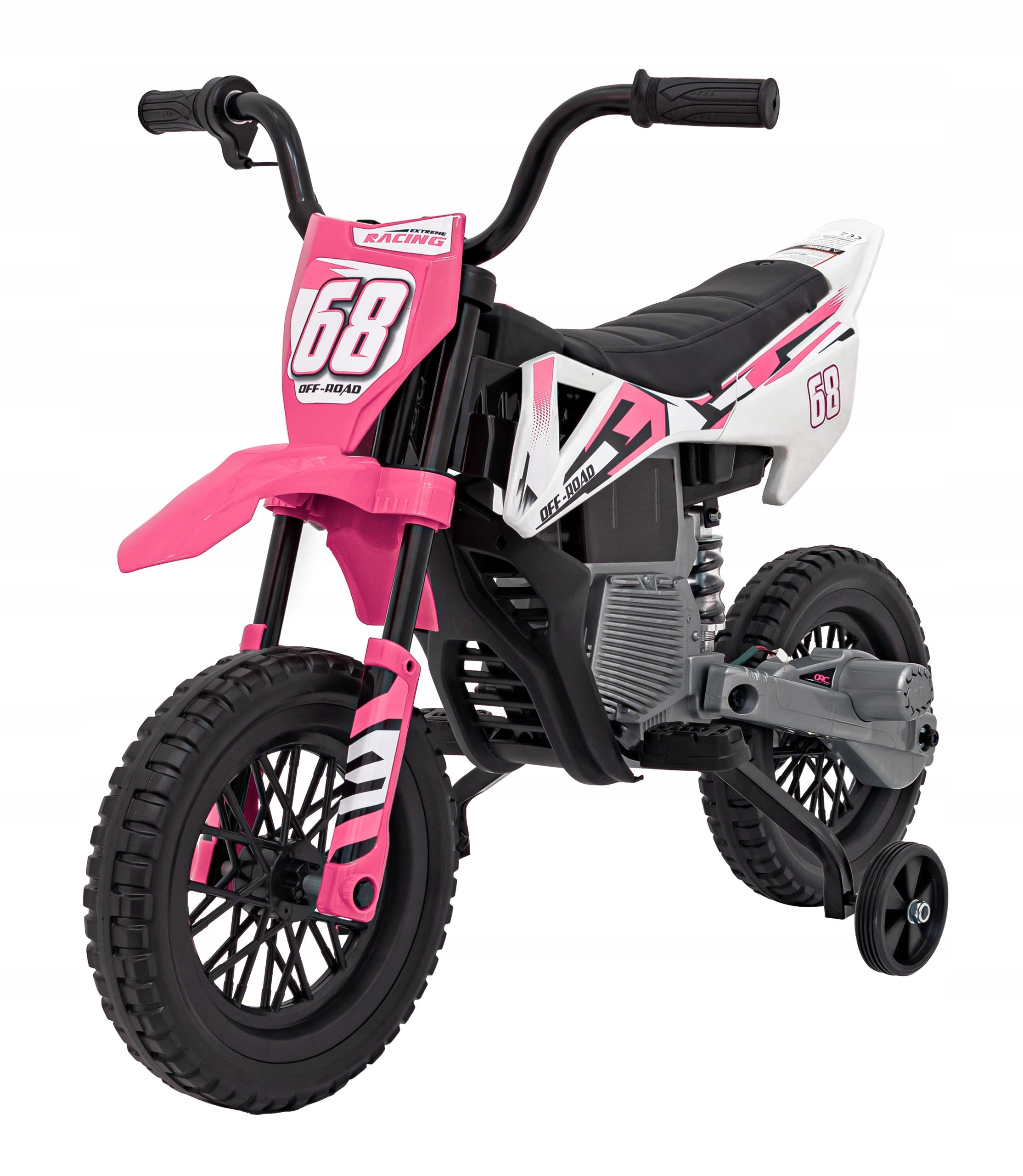 Motor Cross Dla Dzieci Pantone 361C 2 Silniki Mp3 koła Pianki boczne Różowy