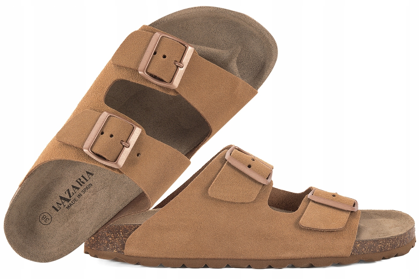 La Azaria 8105C15 Španělské Kožené Nazouváky Profilované Fusbety Bronz 36
