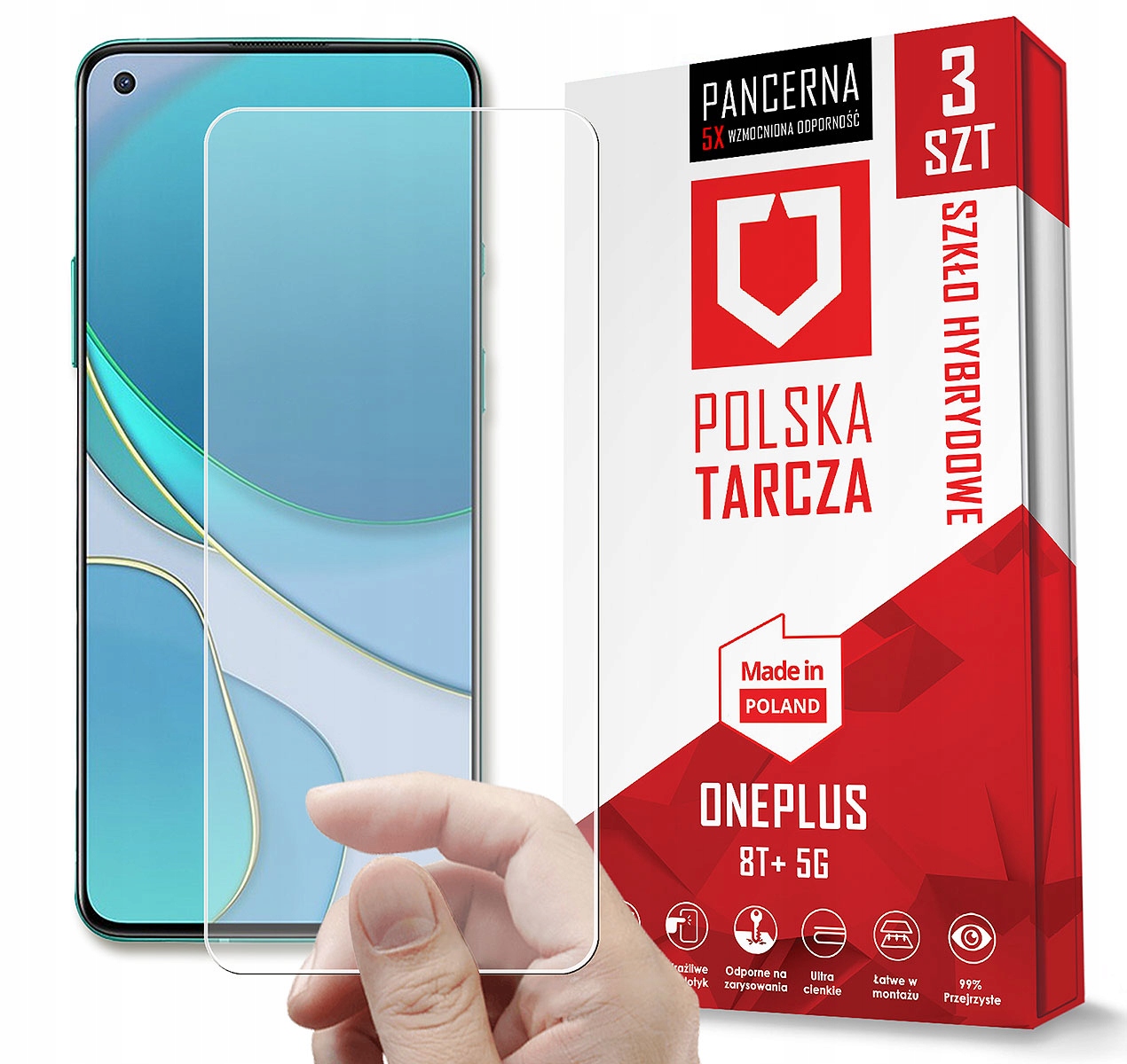 

3PACK Pancerne Szkło Do Oneplus 8T+ 5G