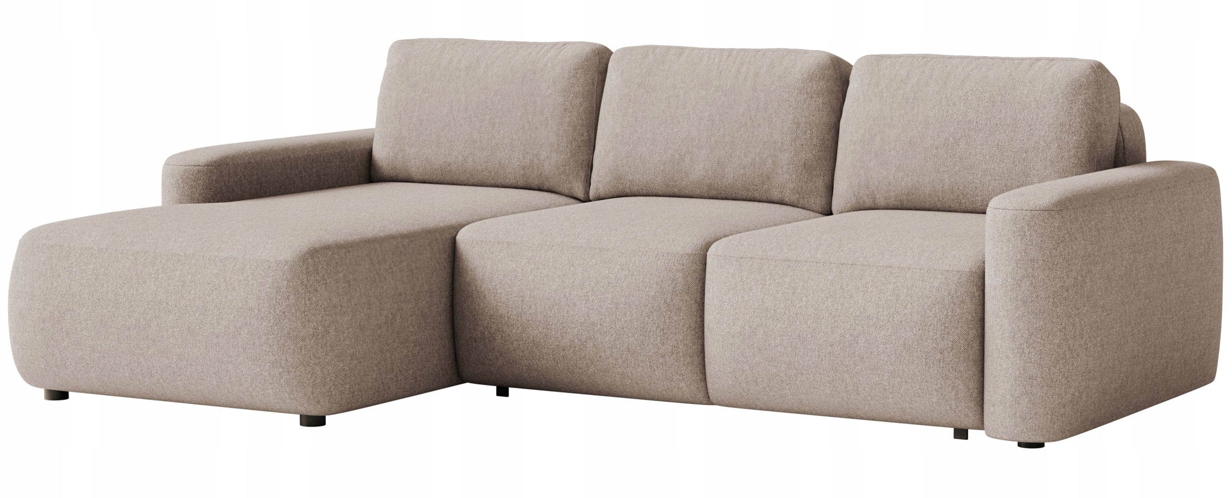 Rohová Sedací Souprava s funkcí spaní Carnos mini béžová žinylka Easy Clean levá