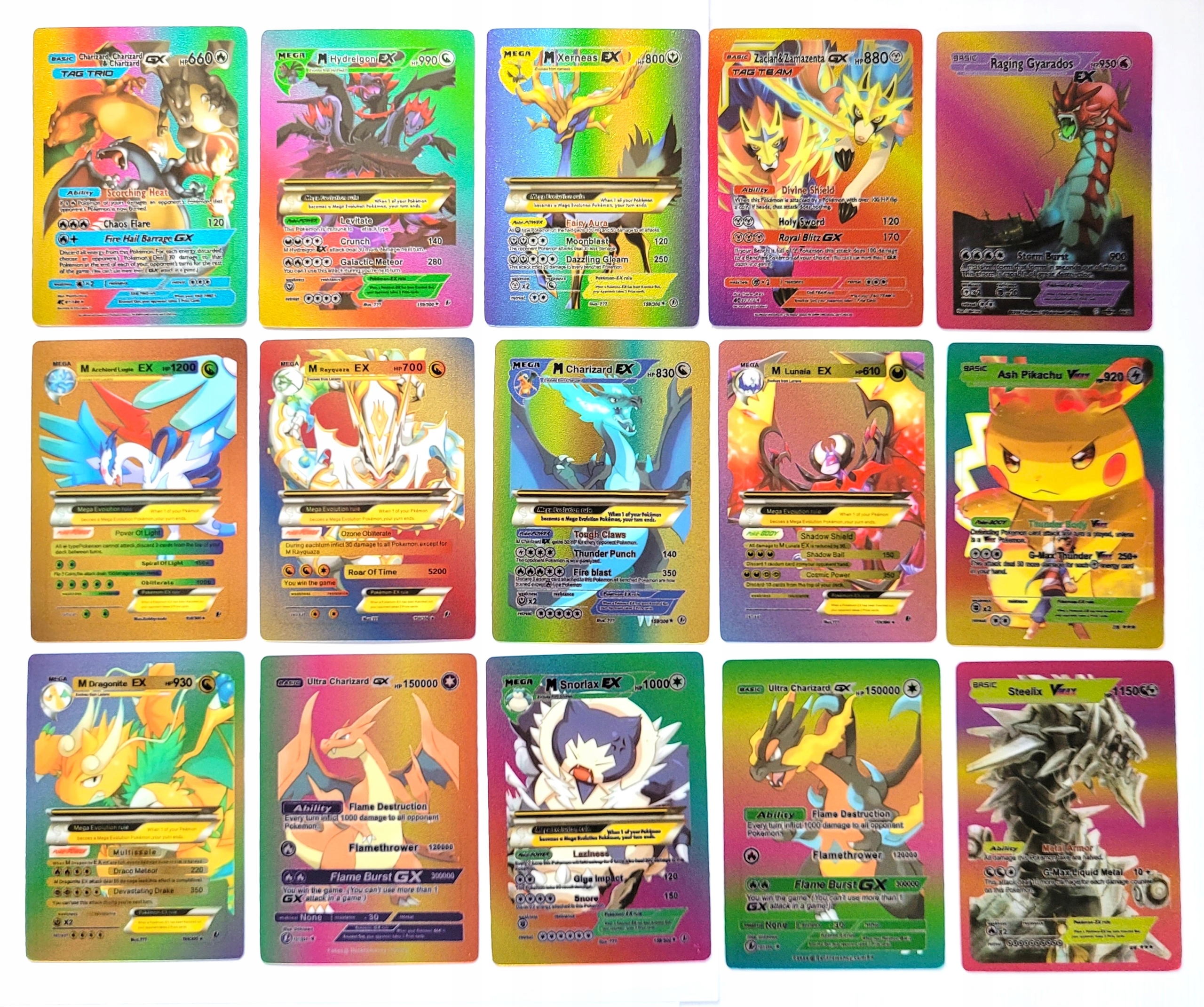 

Karty Pokemon Tęczowe 55 Szt Kolekcjonerskie