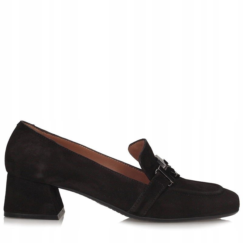 Dámské lodičky Přírodní kůže Podpatek Nazouvací kostka Černá vel. 40 BE1002