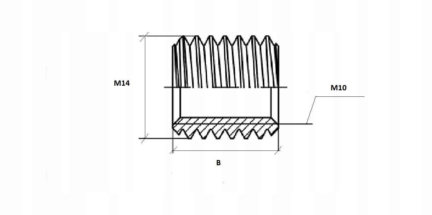 Tulejki do naprawy gwintu M10/M14 redukcja 30mm Kod producenta FE - 10/14