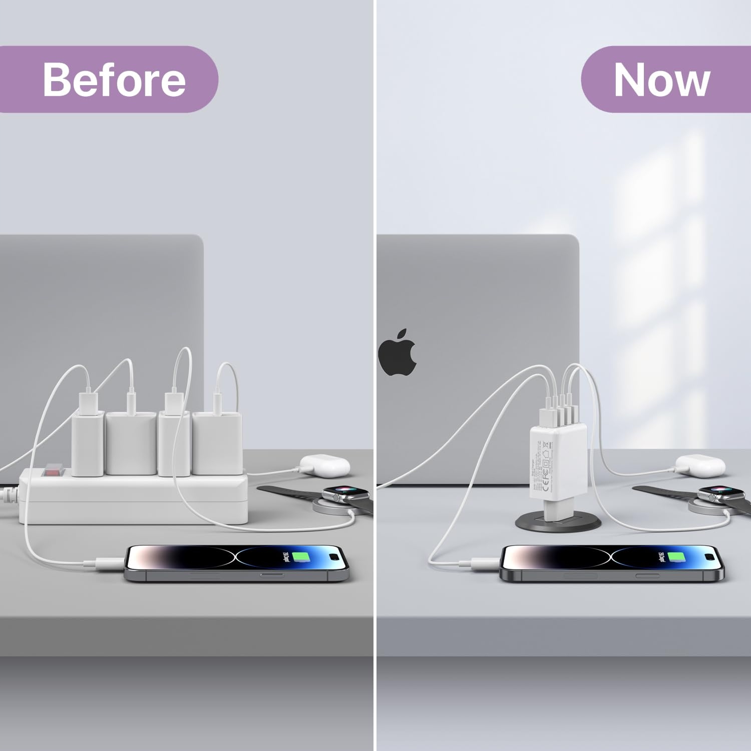 USB ŁADOWARKA 4-Portowy Adapter 33W QC 3.0 Szybkie Ładowanie — miniatura 7