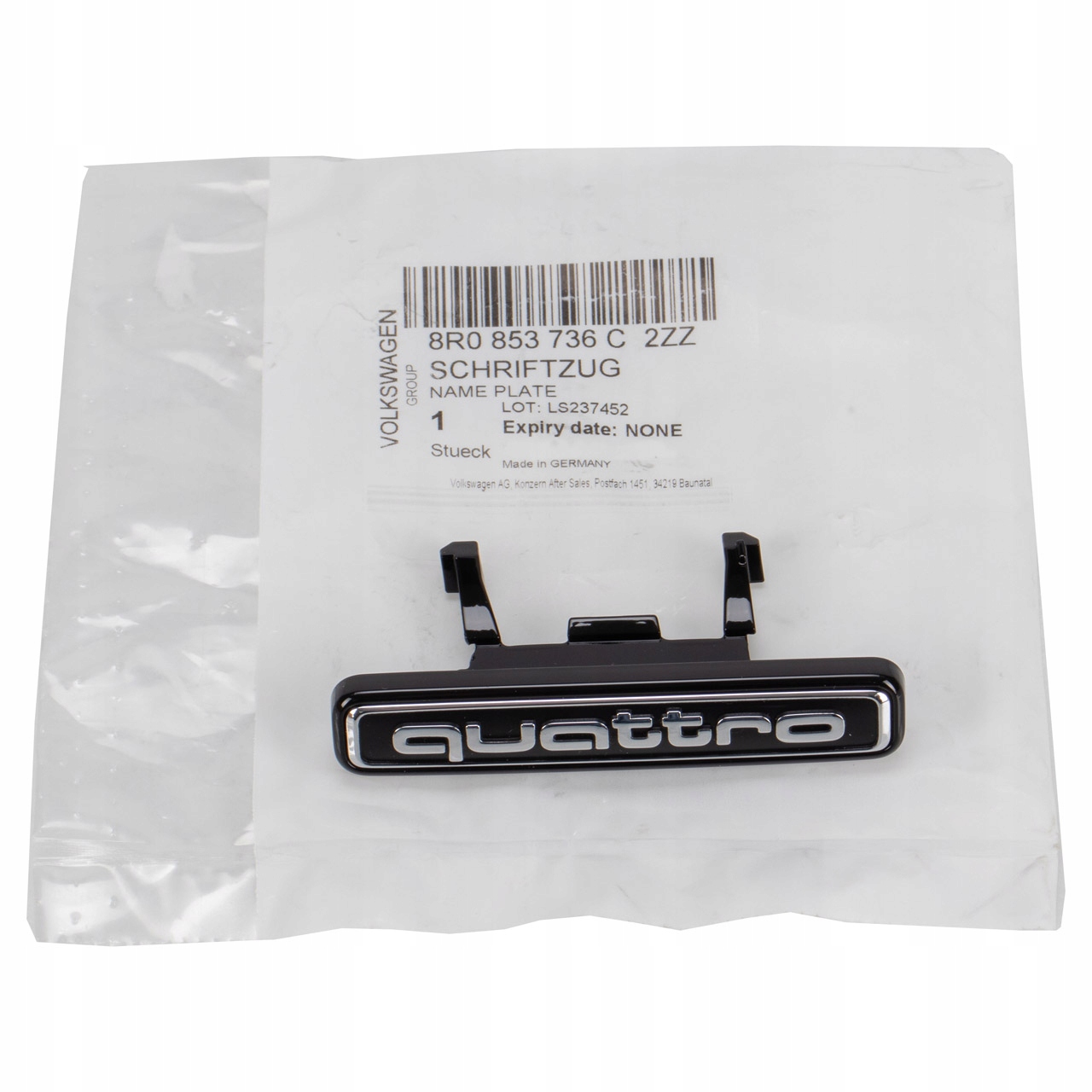 Oe Audi Emblém Znak Quattro Audi Q5 8R 8R0853736C2ZZ Predná Originál