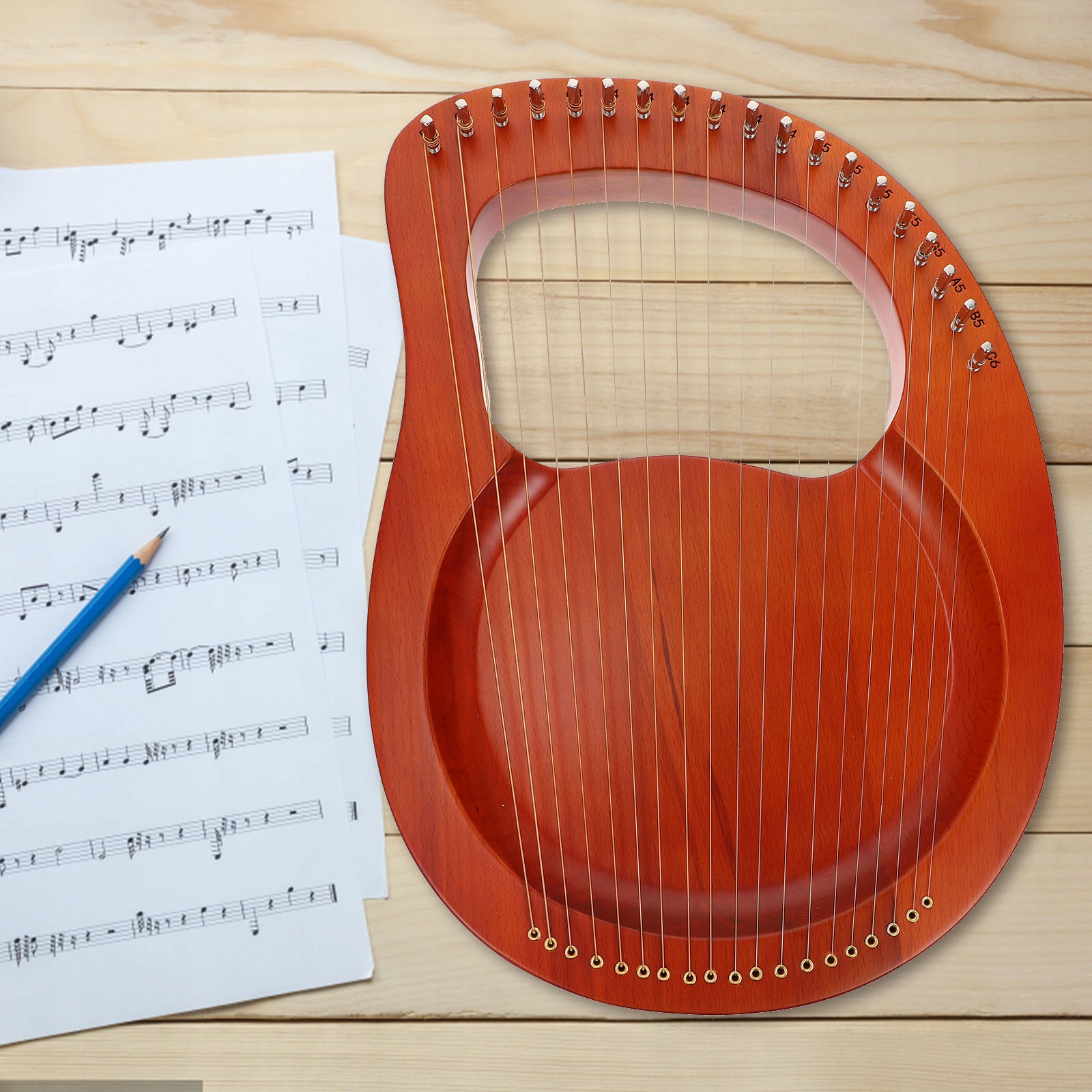 Klucz 19-strunowy Harfa liryczna z strojeniem Marka bez marki