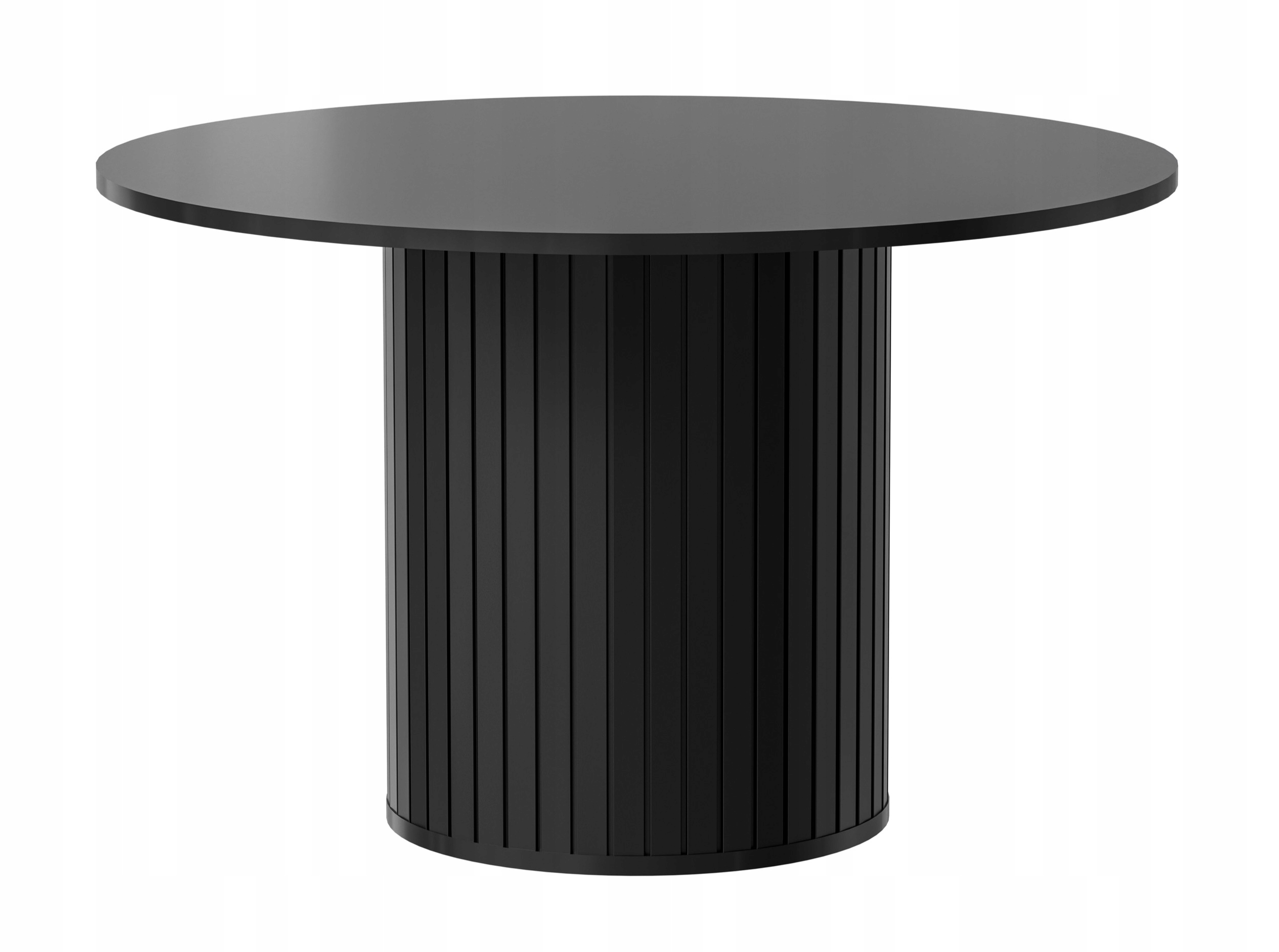 kulatý stůl Zante s drážkami, 120 cm, černý