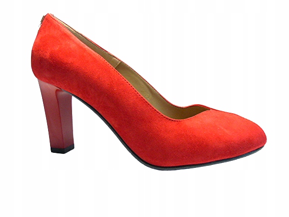 červené semišové lodičky bez prstů z kůže Sala 37