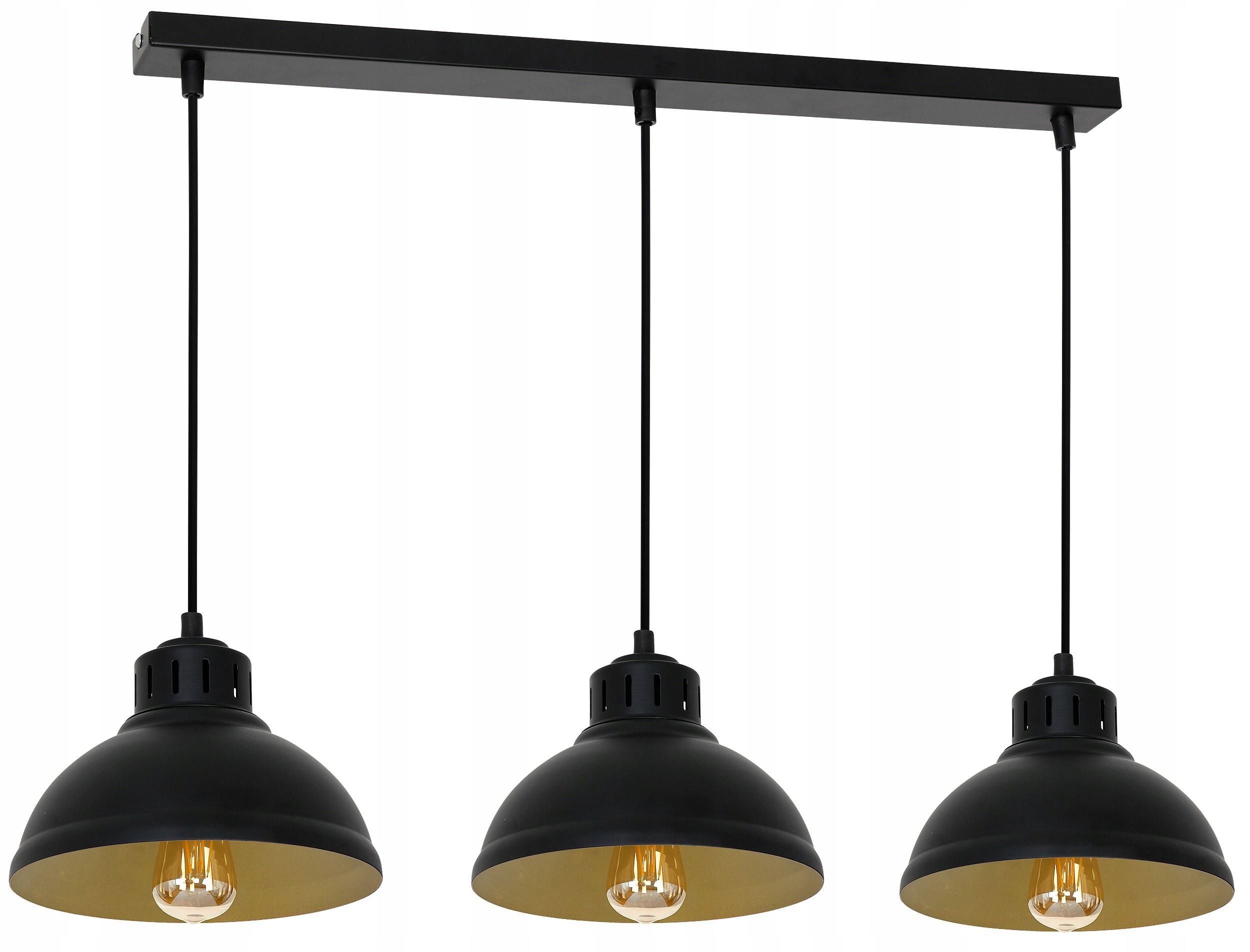 Závěsná lampa Sven Černá Zlatá Kovová výrazná pro stylové prostory