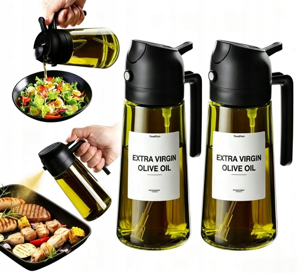 2 X Sklenený Rozprašovač Na Olej Z Octu, Dávkovač V Spreji, Rozprašovač 470 ML