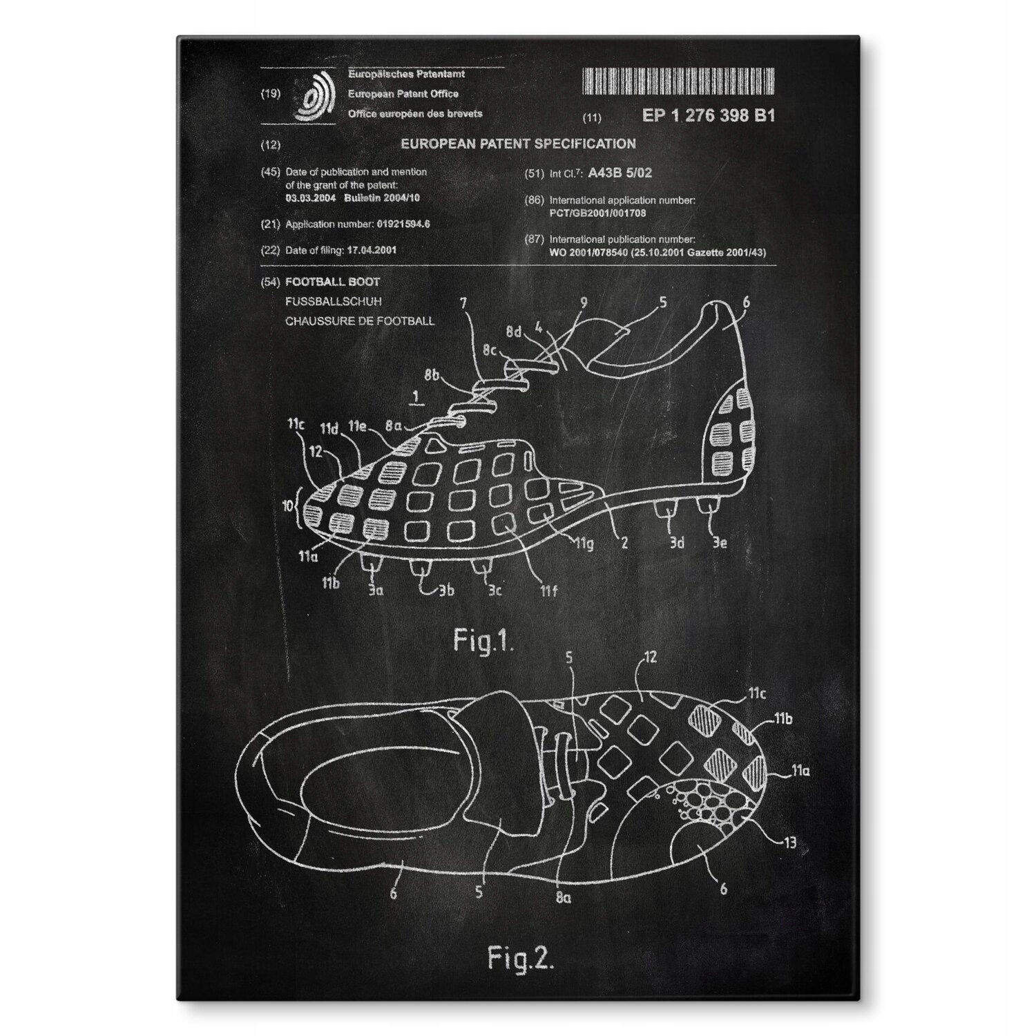 Kovový plakát Fotbalové boty Dárek 30 x 42 cm