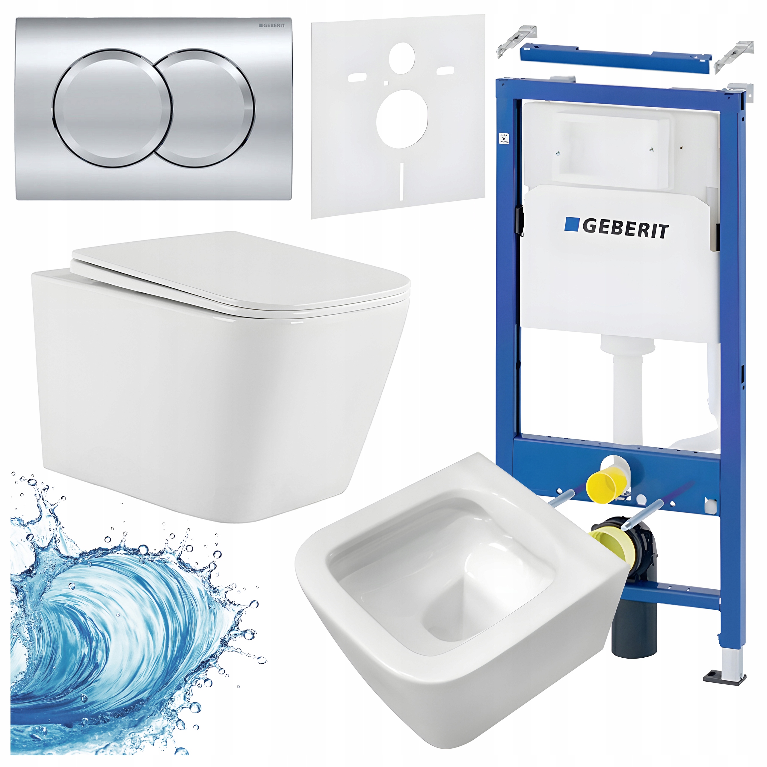 Zestaw Wc Podtynkowy Stelaż Geberit Duofix Miska Aqua Przycisk Chrom