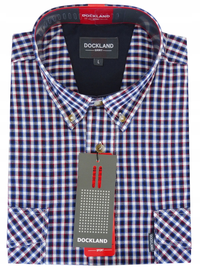 

Koszula Męska w kratkę bawełniana M krótki rękaw