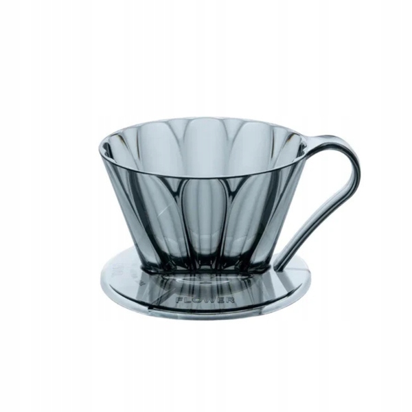 Levně Dripper Překapávač Cafec Flower Oval 101 Clear Black cup 1-2