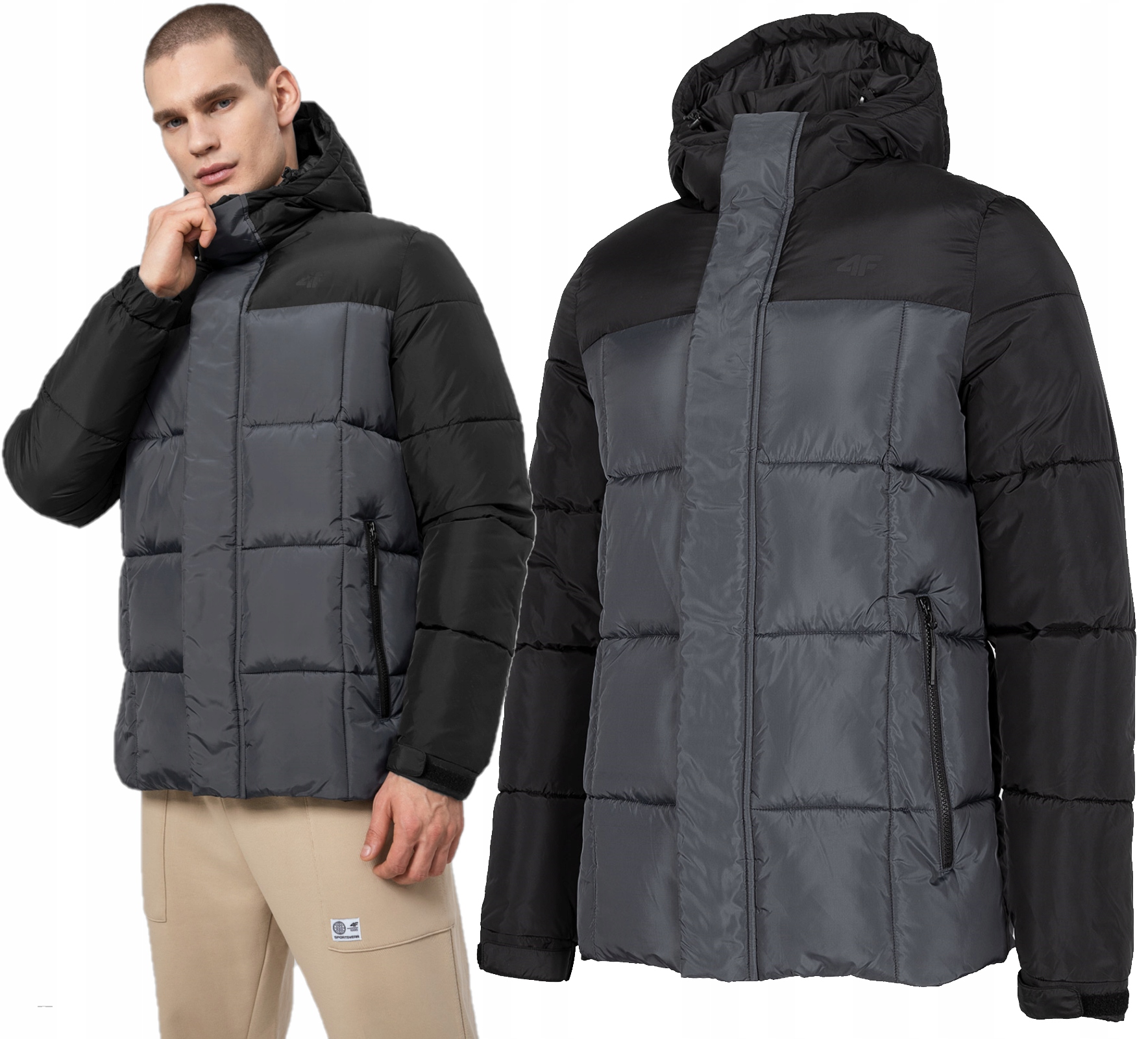 

Męska Kurtka Puchowa Pikowana 4F Zimowa KUMP009 XL