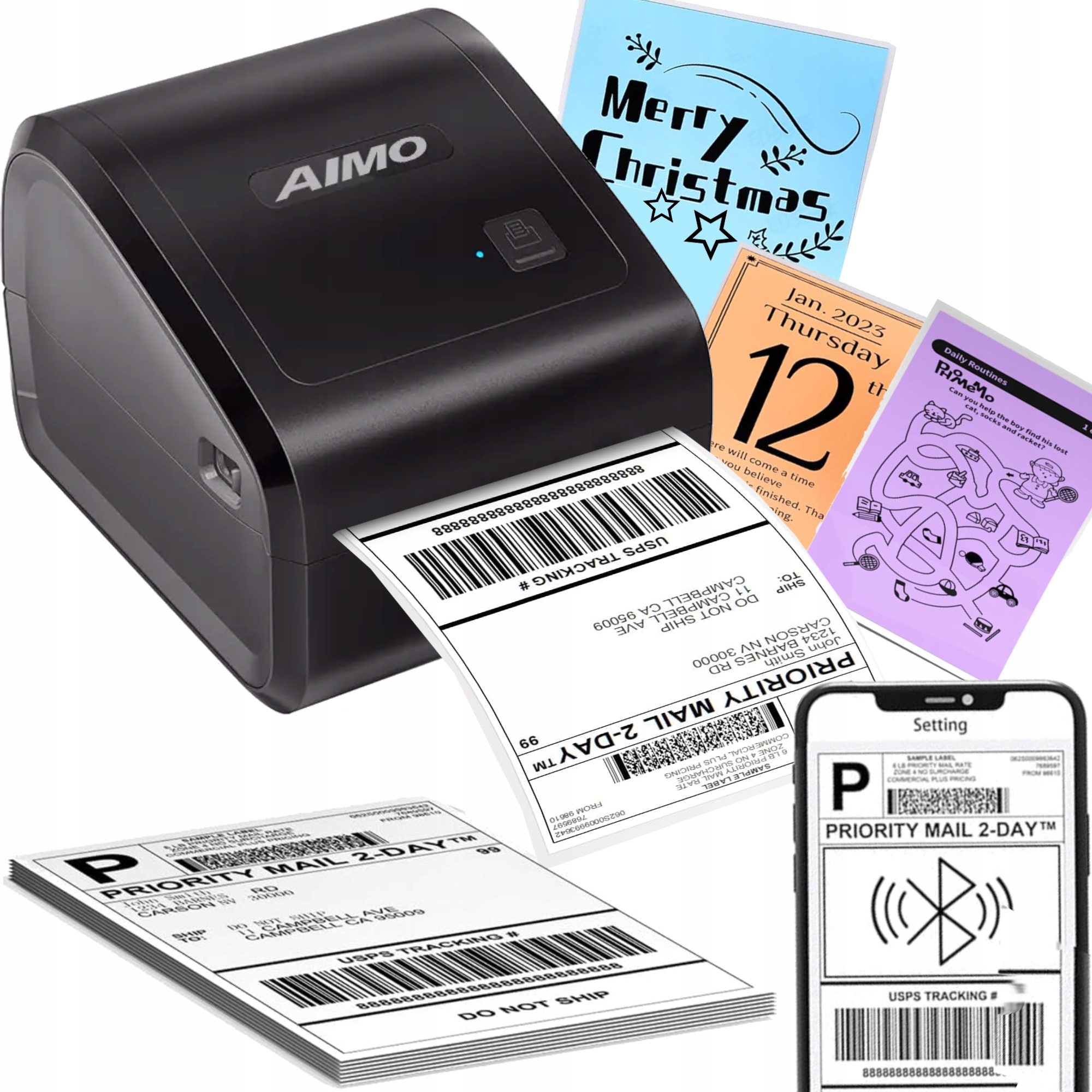 Tlačiareň štítkov Aimo D550Pro 115 mm Bt Pc Usb Lan Ethernet kuriérska