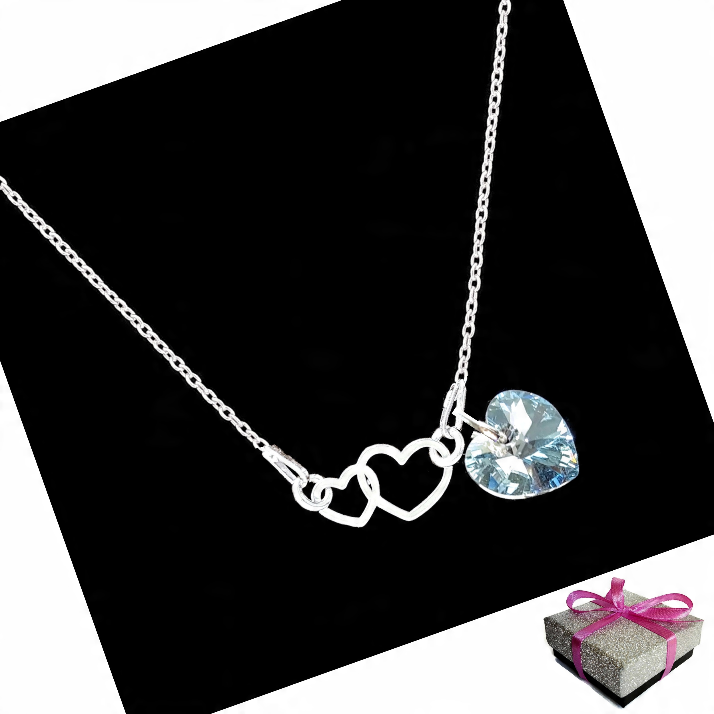 

Naszyjnik Serca Serce Swarovski Srebro 925 Prezent