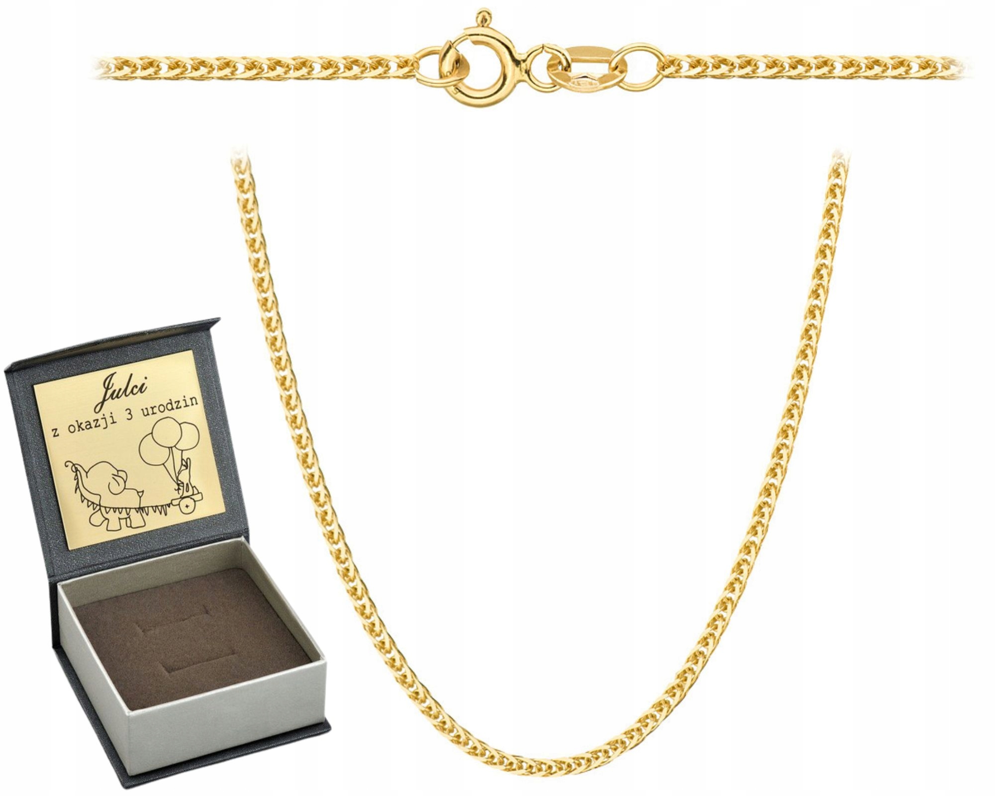 Zlatý Řetízek Spletený Liščí Ocas 60 CM 585 Gravírování