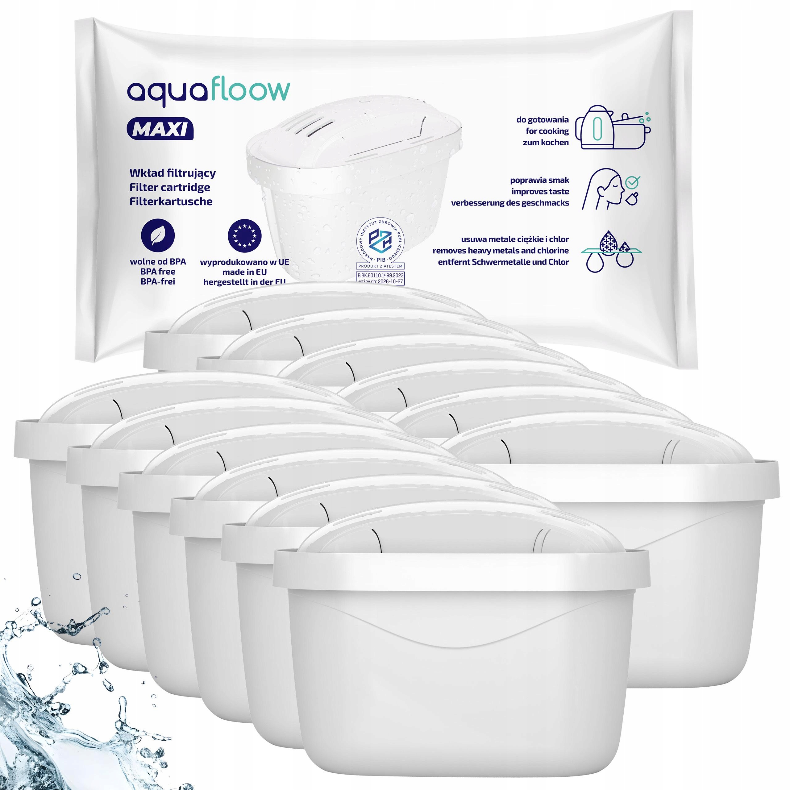 AquaFloow: filtr na vodu do skleněné konvice Wessper Dafi, náhrada za 12 kusů