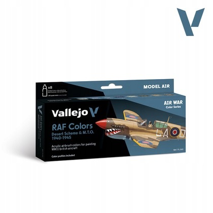 Vallejo: 71.163 Model Air Barvy pro letectvo Barvy Raf Pouštní kamufláž a M.t.o.