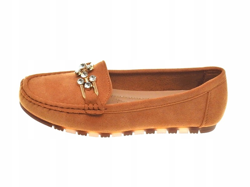 DAMSKIE ZAMSZOWE MOKASYNY Camel r.39