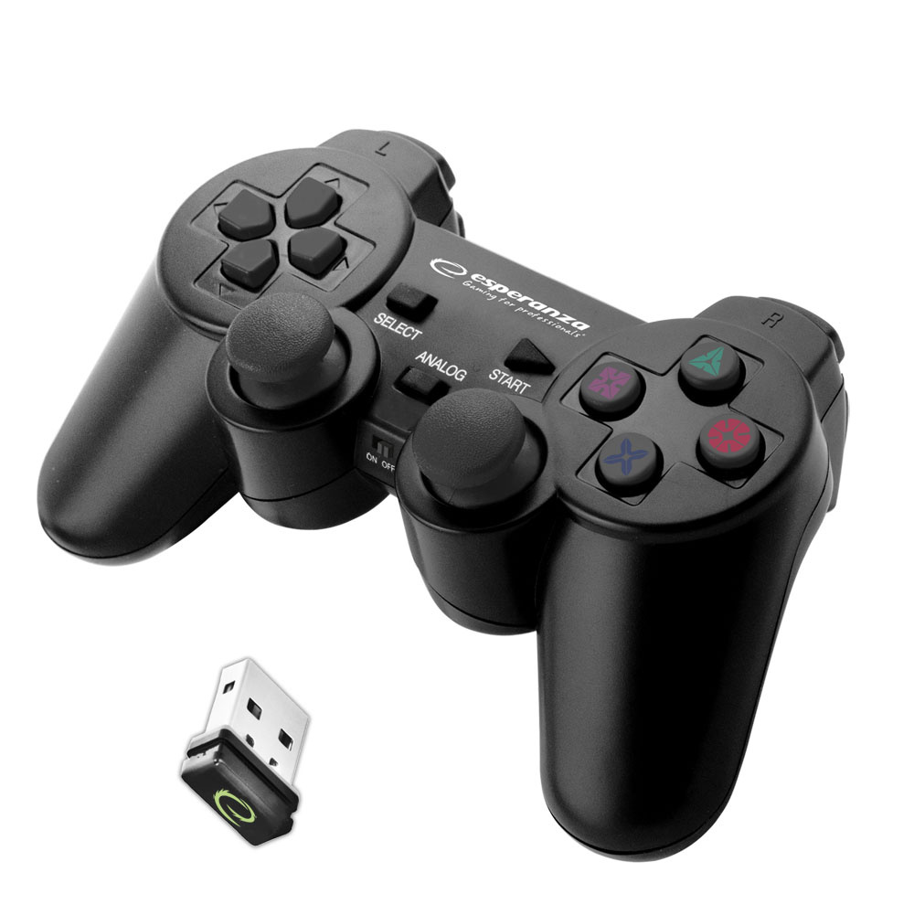Esperanza Gamepad bezprzewodowy Usb 2,4GHz do Pc PS3 Android Tv czarny