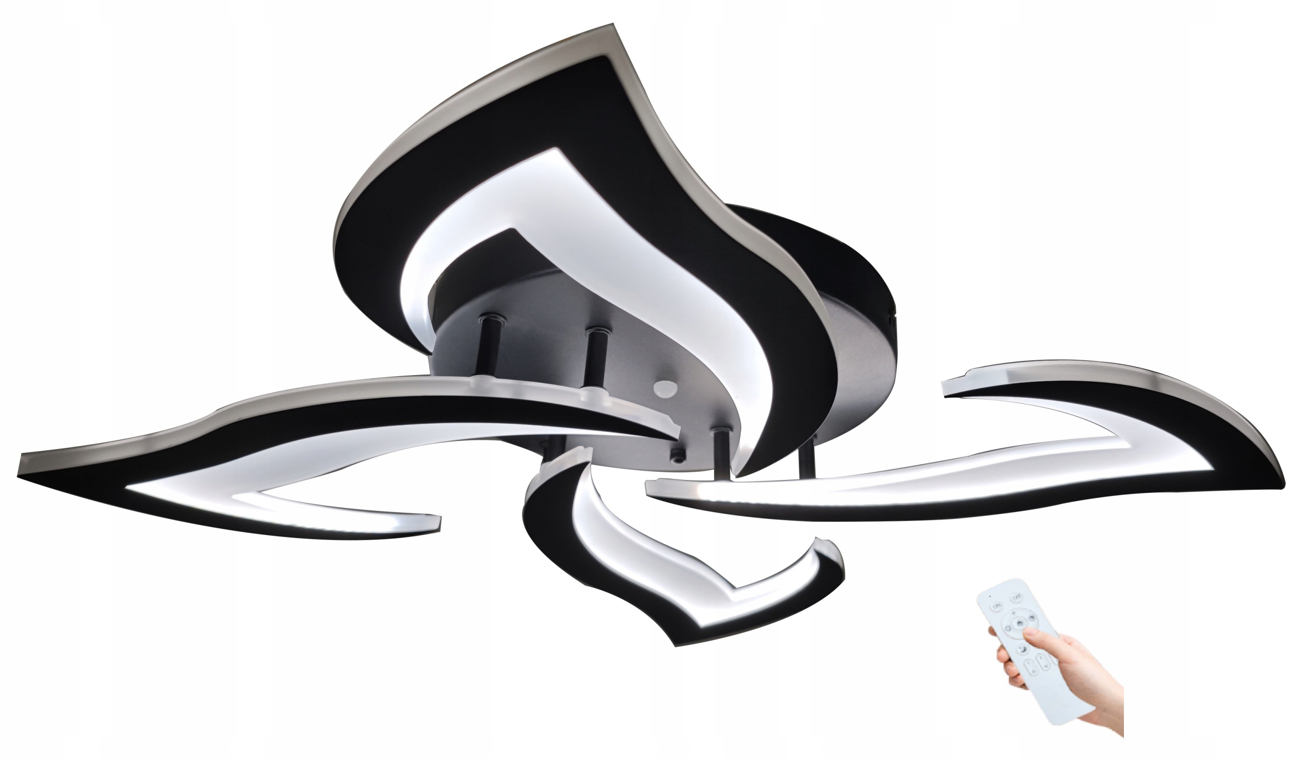 LAMPA LED PLAFON SUFIT ŻYRANDOL PILOT 44W 4-RAMIENNA CZARNA