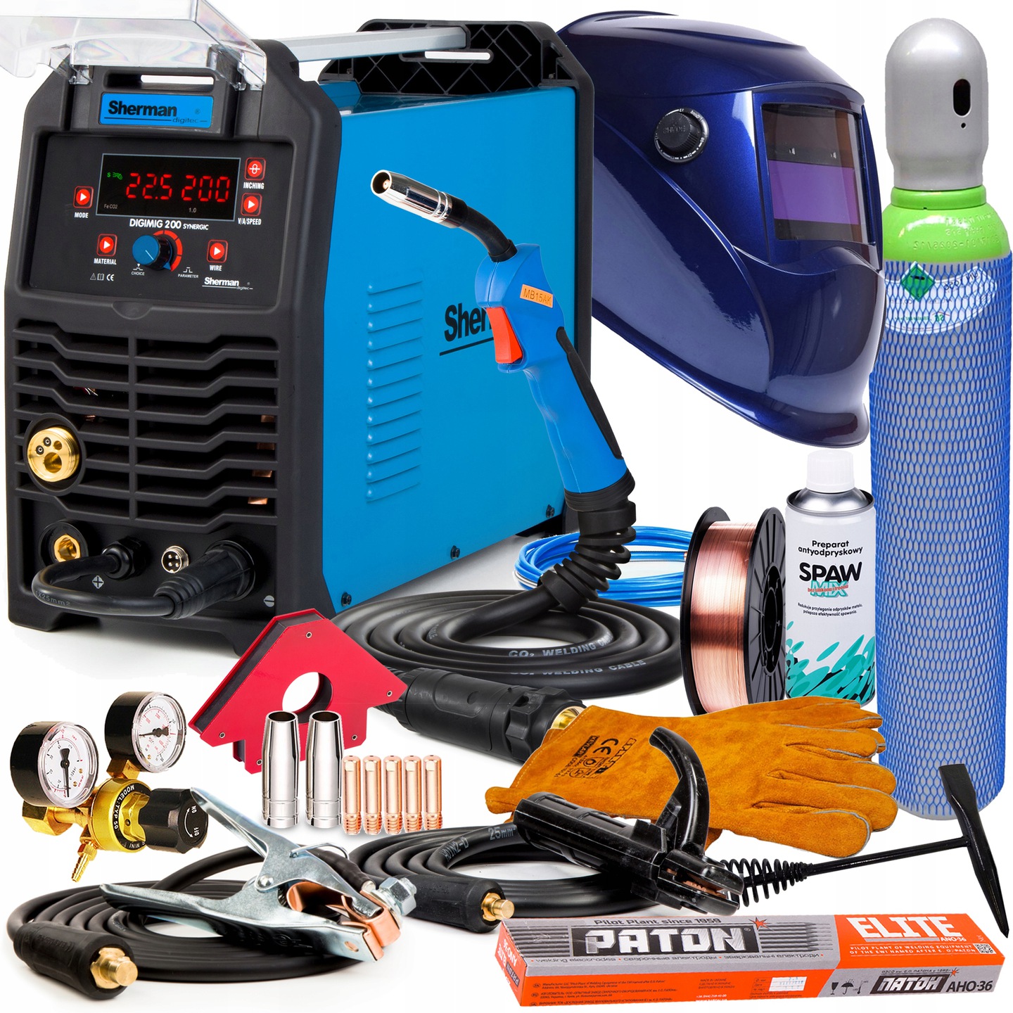 Invertorová Svářečka Sherman Mig 200 Synergie Mag Mma Tig 200A 230V Vrd 3V1