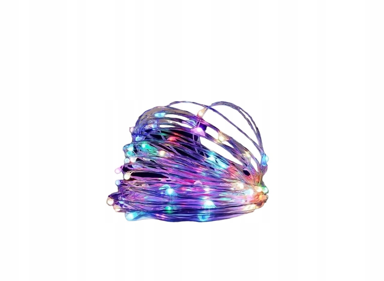 LAMPKI LED MULTIKOLOR NA BATERIE 50 LEDÓW 5 METRÓW PFX006 Długość sznura 5 m